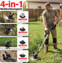 SMILOVII Akkumulátoros Fűnyíró 750W Két Akkuval, Teleskópos Szegélynyíró Kerekekkel és Fémlapátokkal 3