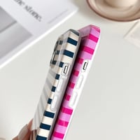 SmoBea iPhone 13 csíkos TPU tok - sötétkék 4
