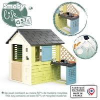 Smoby Life Pretty kućica za igru s kuhinjom (110x127x145 cm) - Vrtna kućica za djecu otporna na vremenske uvjete s ljetnom kuhinjom, izrađena od najmanje 50% recikliranog materijala 2
