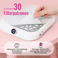 Aspirator de praf pentru unghii Smofrees cu afișaj LED, 10 trepte de putere de aspirare, 30 de filtre incluse, motor turbo silențios 5