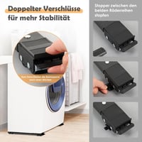 SMONTER 2 db mosógép alátét kerekekkel 300 kg terhelhetőség fékkel 4