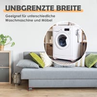 SMONTER 2 db mosógép alátét keret bútoremelővel és fékes kerekekkel 300 kg teherbírás hűtőhöz szárítógéphez mosogatógéphez ezüst 6
