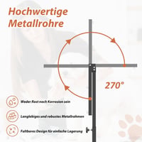 SMONTER Állítható Magasságú Kutyakozmetikai Kar Rögzítővel, Kis és Nagy Kutyákhoz, Két Csípőtartóval, 45-91 cm, Fekete 5