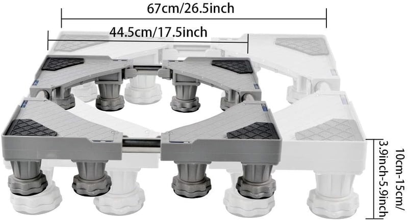 SMONTER Állítható Mosógép Alap Szürke 44,5-67cm Hűtőhöz és Szárítógéphez