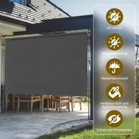 SMONTER Függőleges Napellenző 200x316cm - Kézi Tekerős, Szélálló, Vízálló Árnyékoló Erkélyre, Teraszra, Fúrás Nélkül 5