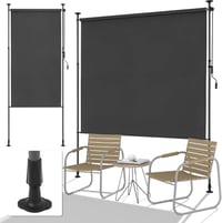 SMONTER Függőleges Napellenző 200x316cm - Kézi Tekerős, Szélálló, Vízálló Árnyékoló Erkélyre, Teraszra, Fúrás Nélkül 1