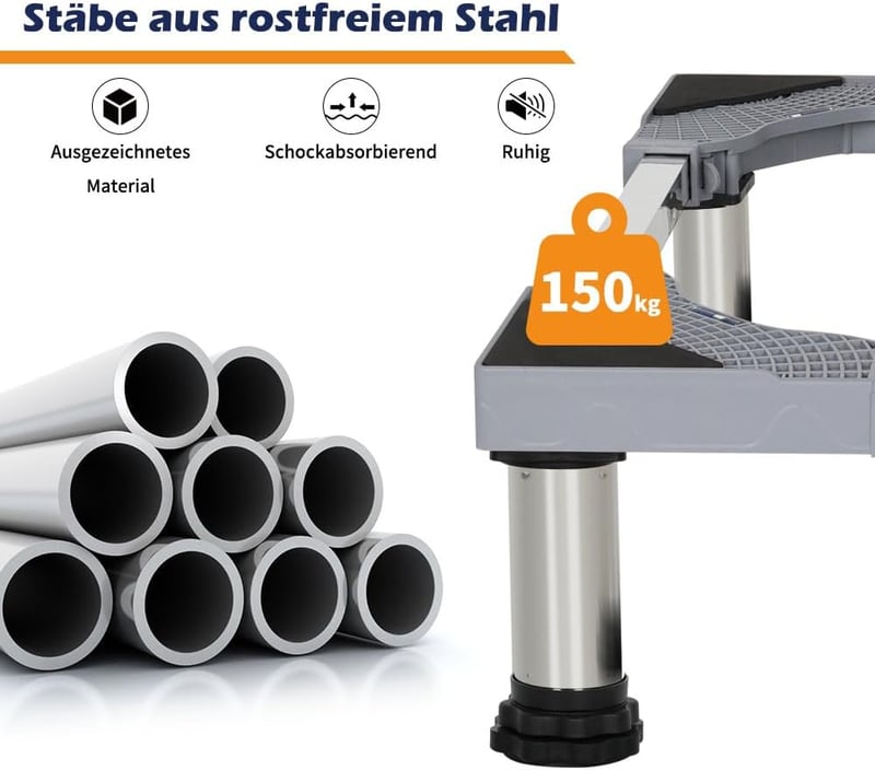 SMONTER Mosógép Alap Keret 4 Erős Lábbal 19-21,9 cm Magasság Csúsztatható Talapzat