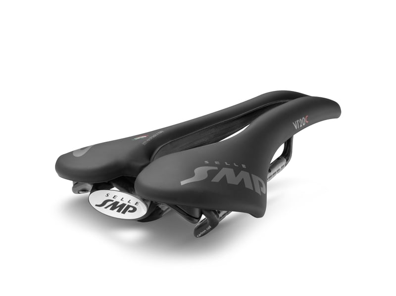 Unisex cyklistické sedadlo SMP VT20C – 255x144 mm, 260 g, čierne, 4BIKE