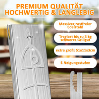 smtfcty Lángos Lazac Grillezőlap Rozsdamentes Acél 51cm - Tűzcsészéhez és Kerti Grillhez 3