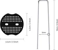 smtfcty Talajrögzítő Horgok 50db + 50 Alátét - Horganyzott Acél Rögzítőszegek Gyomgátló Fóliához, Kempingezéshez, Rozsdaálló Kerti Rögzítők 2