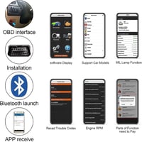 smtfcty WiFi OBD2 Autódiagnosztikai Adapter - Kompatibilis iOS, iPhone, iPad és Android Eszközökkel - Bluetooth Csatlakozás Minden OBD2 Prot 2