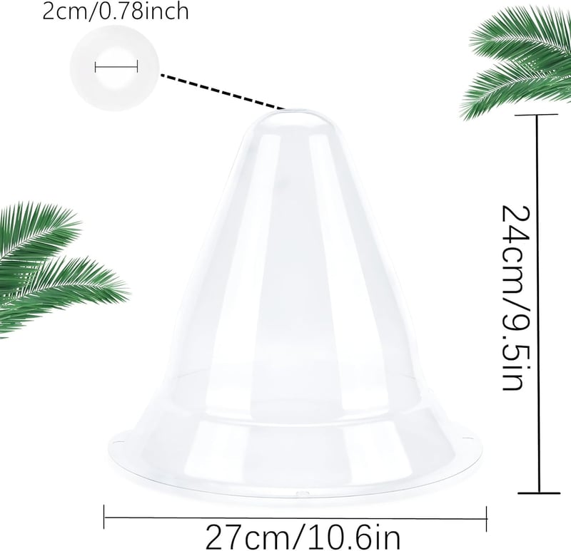 SMUJU 20db Nagyméretű Növényvédő Harang 27cm Átlátszó Növénysátor Madarak Csigák Fagy Ellen - 20, Large transparent