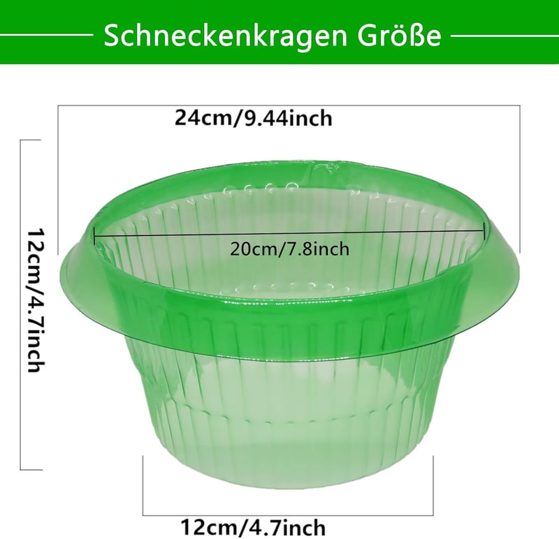 SMUJU Csigavédő Gyűrű 24cm 12db Zöld - Növényvédelem Salátához és Káposztához