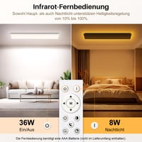 SNADER LED stropna svjetiljka s prigušivanjem, 120x30 cm, 44W 4400LM s daljinskim upravljačem, 3000K-6500K, noćno svjetlo, ravni panel za spavaću i dječju sobu 4