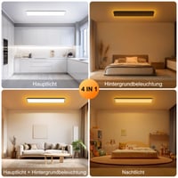 SNADER LED stropna svjetiljka s prigušivanjem, 120x30 cm, 44W 4400LM s daljinskim upravljačem, 3000K-6500K, noćno svjetlo, ravni panel za spavaću i dječju sobu 7