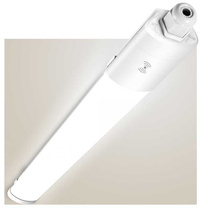 Plafonieră LED SNADER cu senzor de mișcare 48W 5280lm 4000K 150cm interconectabilă pentru spații umede, impermeabilă IP65, ultraslim, pentru garaj și pivniță