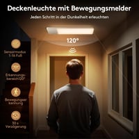 SNADER LED Mennyezeti Lámpa Mozgásérzékelővel és Távirányítóval - 12000 mAh Akkumulátoros, Fényerőszabályozható, Vezeték Nélküli Világítás L 2