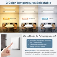 SNADER LED Prisadené svietidlo do vlhkých priestorov 150 cm, 48W 5280LM, 3000K/4000K/6500K, Prepojiteľné stropné svietidlo, IP65 vodotesné, Ultraslim, do garáže, pivnice, kúpeľne 2