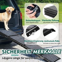 Snagle Paw 170 cm összecsukható kutyarámpa autóhoz csúszásmentes tapadós szőnyeggel teherautóhoz SUV-hoz 110 kg-ig 3