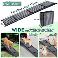 Snagle Paw 170 cm összecsukható kutyarámpa autóhoz csúszásmentes tapadós szőnyeggel teherautóhoz SUV-hoz 110 kg-ig 5