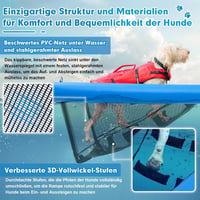 Snagle Paw Extra Nagy Felfújható Kutya Vízi Rámpa - Csúszásmentes Úszólétra 113 kg-ig, EVA Platformmal, Medencéhez, Csónakhoz, Stéghez, Kék 2
