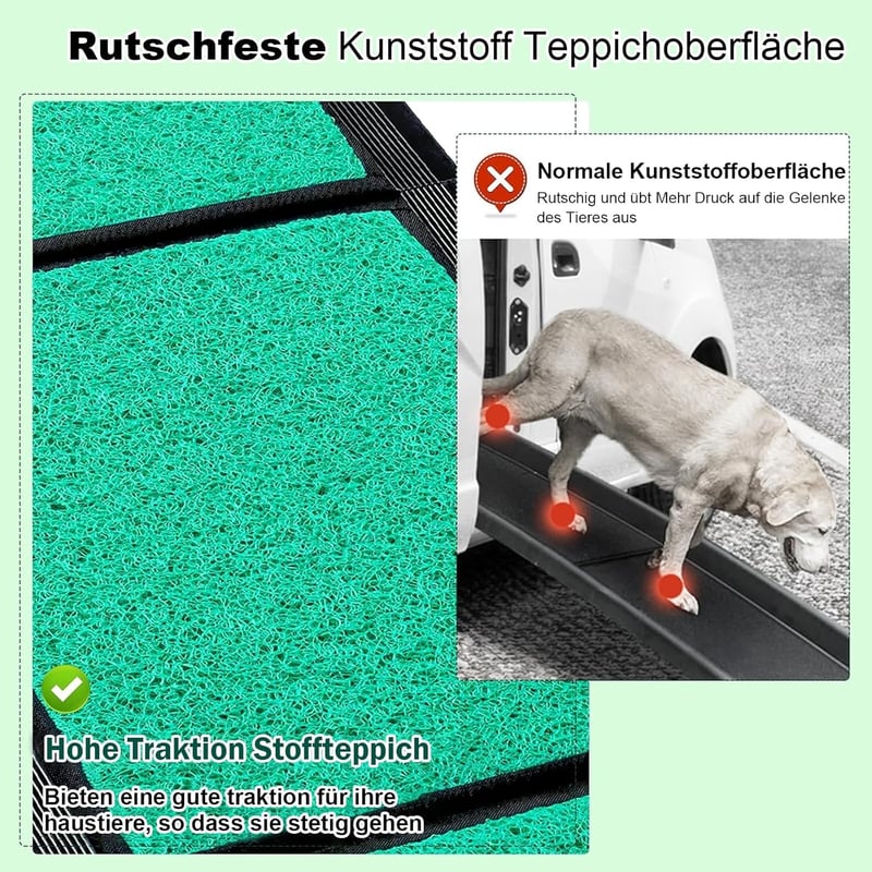 Snagle Paw Összecsukható Kutya Rámpa Autóba - 180 cm Hosszú, Csúszásgátló Felülettel, 129 kg Teherbírású Alumínium Fellépő SUV-hoz, Terepjár