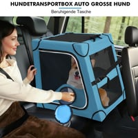 Snagle Paw sklopivi transporter za pse za stražnje sjedalo automobila, putni boks s metalnim okvirom za srednje i velike pse, s mrežastim vratima, mekanom podstavom i remenom za pričvršćivanje na naslon za glavu 8
