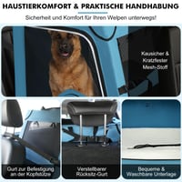 Snagle Paw sklopivi transporter za pse za stražnje sjedalo automobila, putni boks s metalnim okvirom za srednje i velike pse, s mrežastim vratima, mekanom podstavom i remenom za pričvršćivanje na naslon za glavu 2