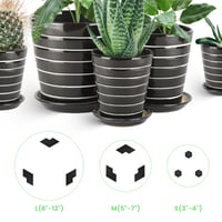 SNAIL GARDEN 40 ks Neviditeľné podložky pod kvetináče, šesťhranné stohovateľné protišmykové vyvýšené podstavce pre vnútorné aj vonkajšie kvetináče 5
