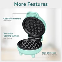 Mini aparat de gofre SNAILAR 550 W, antiaderent - verde 4