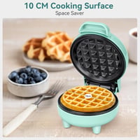 Mini aparat de gofre SNAILAR 550 W, antiaderent - verde 3