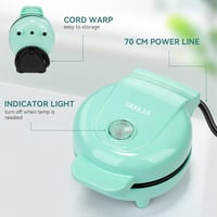 Mini aparat de gofre SNAILAR 550 W, antiaderent - verde 6