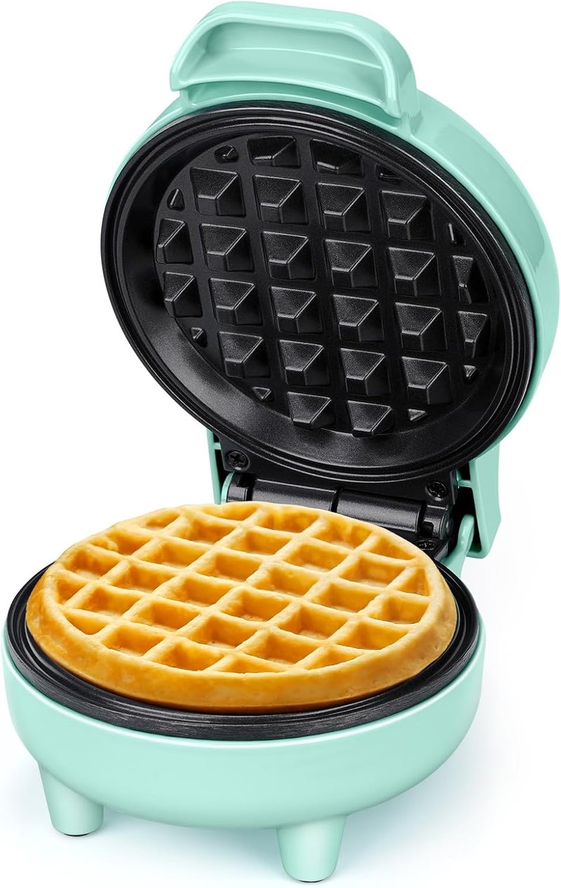 Mini aparat de gofre SNAILAR 550 W, antiaderent - verde
