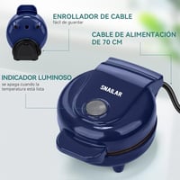 SNAILAR Mini gofrisütő 550W - kék 6