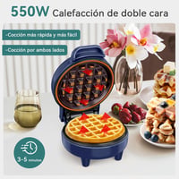 SNAILAR Mini gofrisütő 550W - kék 2