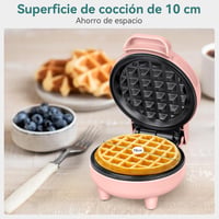 SNAILAR Mini Gofrisütő Rózsaszín Kompakt Belgás Gofri Készülék 550W 3