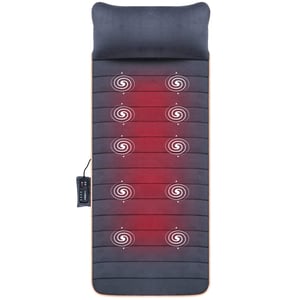 Snailax masažna podloga s funkcijom grijanja, 10 vibracijskih motora i 4 terapeutska grijača, električna prostirka za masažu cijelog tijela, 61x175 cm