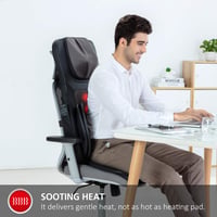 Snailax Shiatsu masažna navlaka za sjedalo s grijanjem i kompresijom zraka, masažer za cijela leđa i vrat, vibracija, gnječenje, prijenosni električni uređaj 4