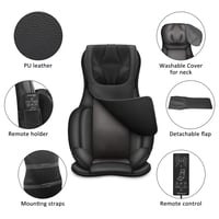 Snailax Shiatsu masažna navlaka za sjedalo s grijanjem i kompresijom zraka, masažer za cijela leđa i vrat, vibracija, gnječenje, prijenosni električni uređaj 7