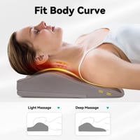 Pernă de masaj Shiatsu Snailax cu funcție de încălzire, masaj prin frământare și vibrații, aparat de masaj pentru spate, gât și umeri, bej 2