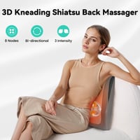 Pernă de masaj Shiatsu Snailax cu funcție de încălzire, masaj prin frământare și vibrații, aparat de masaj pentru spate, gât și umeri, bej 3