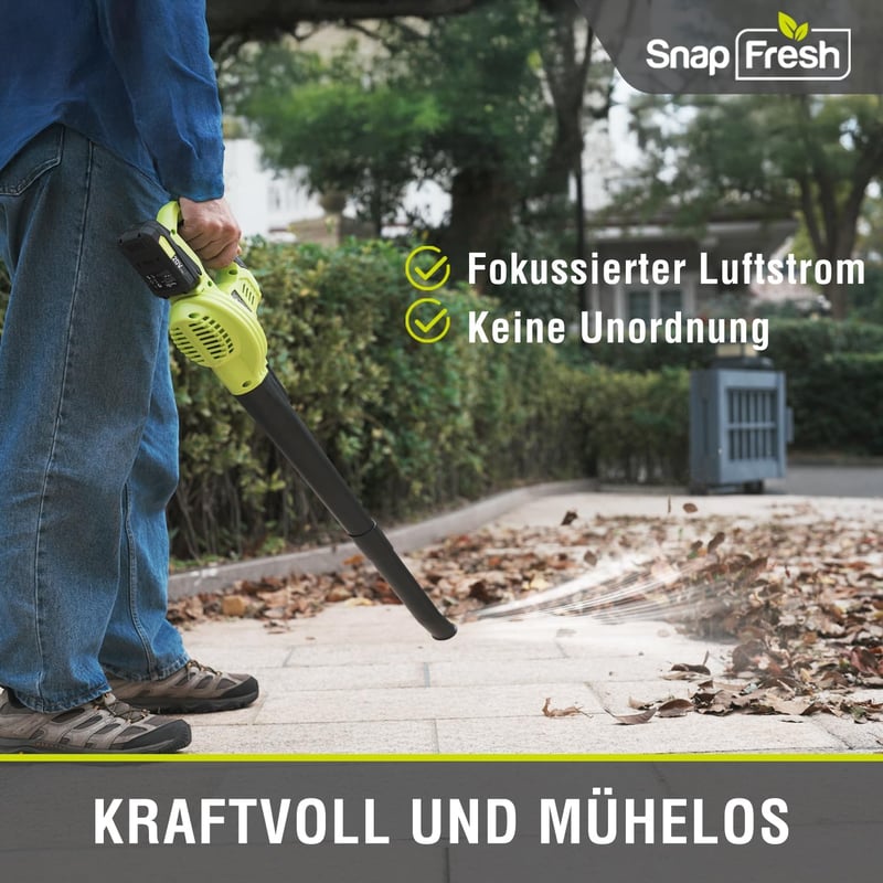 SnapFresh 20V Akkumulátoros Lombfúvó Akkuval és Töltővel Narancssárga
