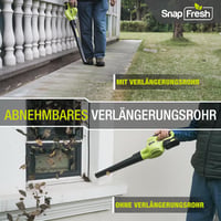 SnapFresh 20V Akkumulátoros Lombfúvó Akkuval és Töltővel Narancssárga 4