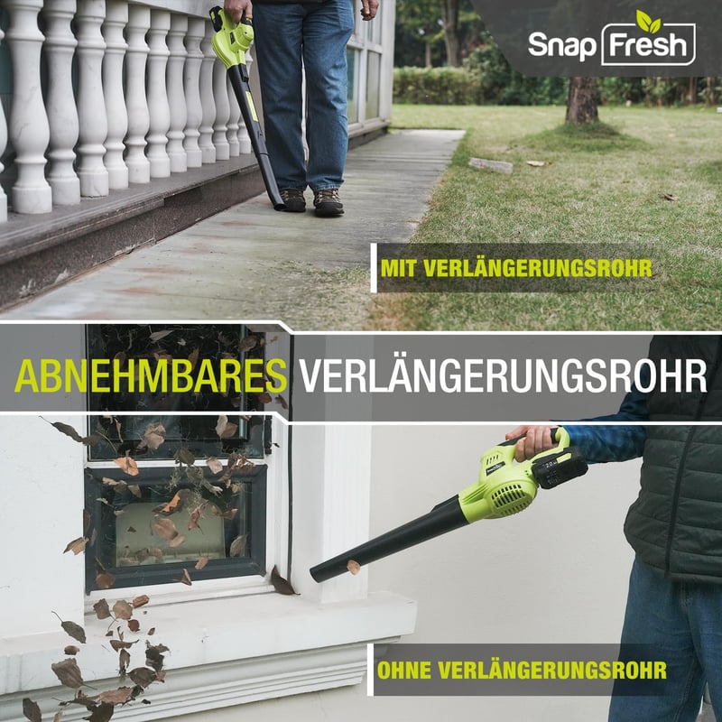 SnapFresh 20V Akkumulátoros Lombfúvó Akkuval és Töltővel Narancssárga