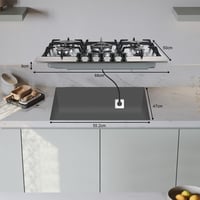 SNDOAS 5 égőfejes gázfőzőlap rozsdamentes acél 68cm beépíthető 6