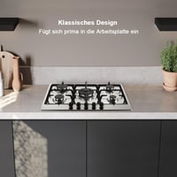 SNDOAS 5 égőfejes gázfőzőlap rozsdamentes acél 68cm beépíthető 2