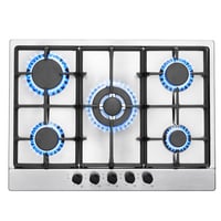 SNDOAS Ugradbena plinska ploča za kuhanje s 5 plamenika, nehrđajući čelik - 68 cm - 10460 W 1