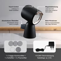 SNDOAS Mini Konyhai Páraelszívó 180 m³/h Szívóerővel, 3 Fokozat, Szénszűrős Recirkuláció 5