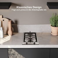 SNDOAS Rozsdamentes 2 égős gázfőző automata lángvédelemmel természetes gáz és LPG, beépíthető vagy álló 2400/1800 W 220-240 V 2