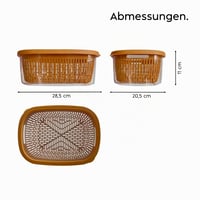 Snips Aroma Keeper hermetička posuda za hranu 4 L, s uklonjivom košarom za cijeđenje, za voće i povrće, senf žuta, proizvedeno u Italiji 6